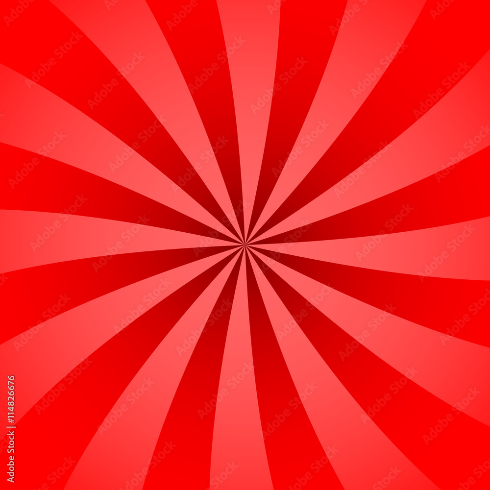 Red rays poster. Popular ray star burst background television vintage. Dark-red and light-red abstract texture with sunburst, flare, beam. Retro art design. Sun glow bright pattern Vector Illustration Red rays poster. Popular ray star burst background television vintage. Dark-red and light-red abstract texture with sunburst, flare, beam. Retro art design. Sun glow bright pattern Vector Illustration