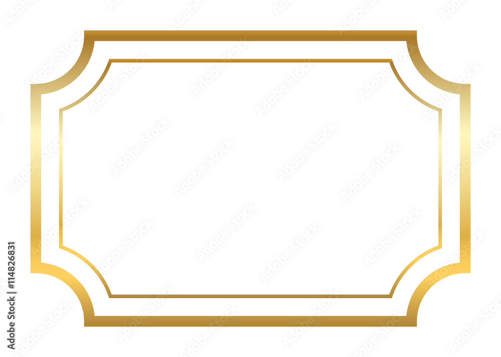 Gold frame. Beautiful simple golden design. Vintage style decorative