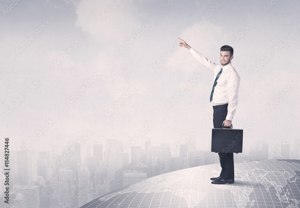 man standing in front of city landscape man standing in front of city landscape