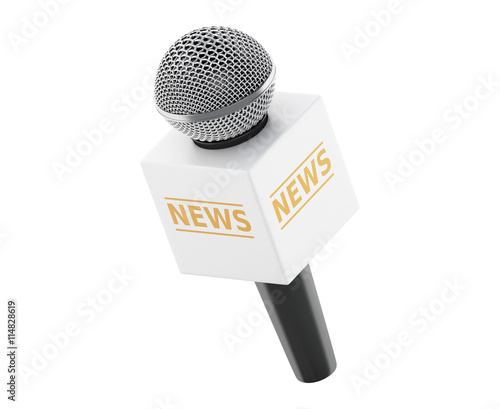 3d News microphone tv. News concept.