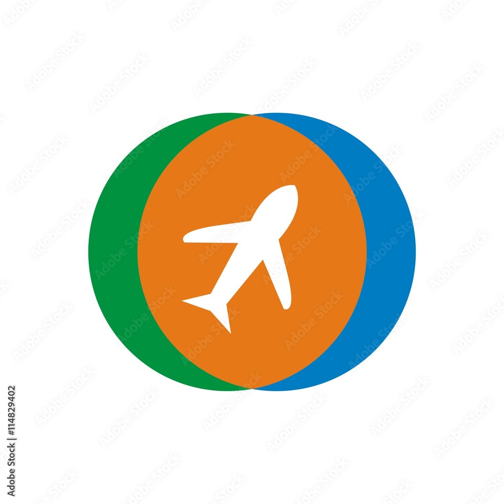 Vocation logo airplane traveling symbol vector Vocation logo airplane traveling symbol vector