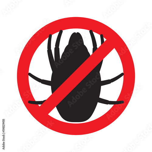 The sign forbidding house dust mites. Vector illustration.