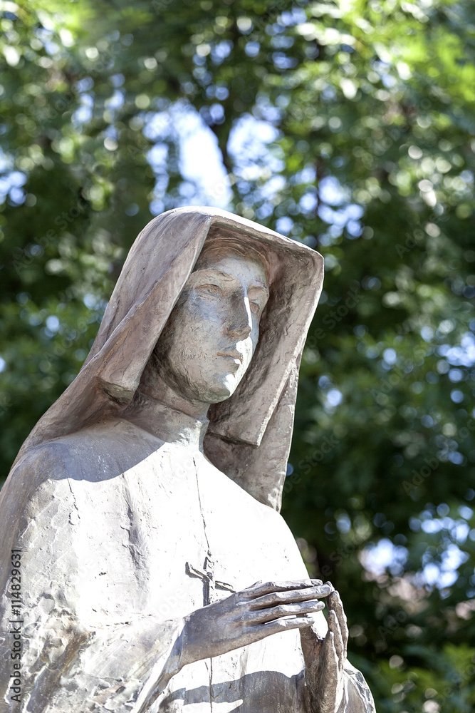 statue of Saint Faustina , Church on Skalka, Krakow, Poland