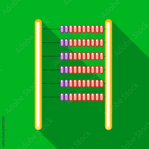 Abacus icon in flat style on a green background