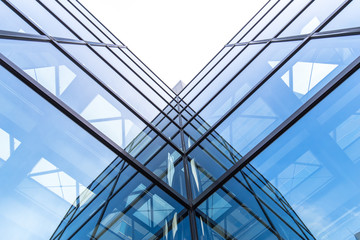 modern buildings with glass wall in tokyo