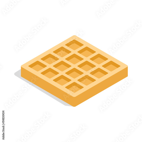 Waffles icon in isometric 3d style isolated on white background. Food symbol