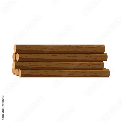 Logs of trees icon in cartoon style isolated on white background. Felling symbol