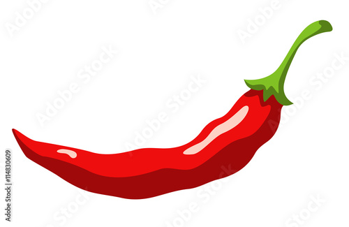 Red chili pepper isolated on white background 