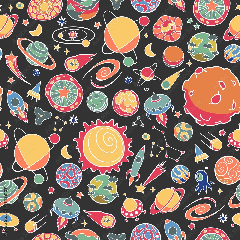 space objects doodles space objects doodles