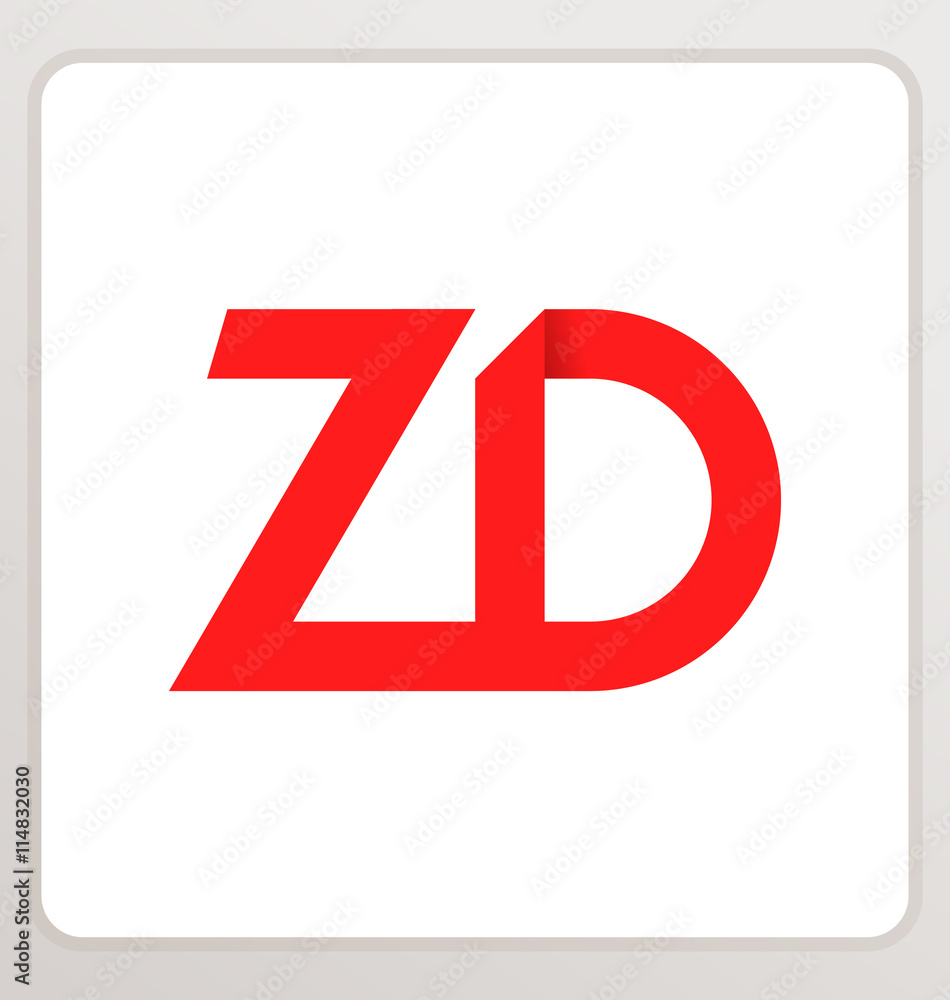 ZD Two letter composition for initial, logo or signature. ZD Two letter composition for initial, logo or signature.