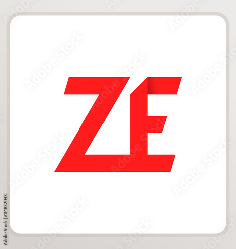 ZE Two letter composition for initial, logo or signature.