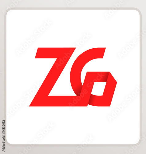 ZG Two letter composition for initial, logo or signature.