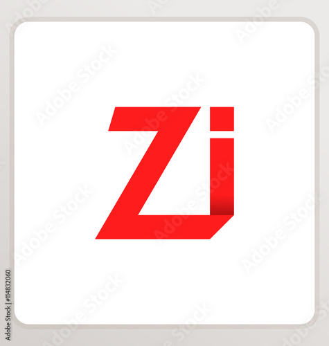 ZI Two letter composition for initial, logo or signature.
