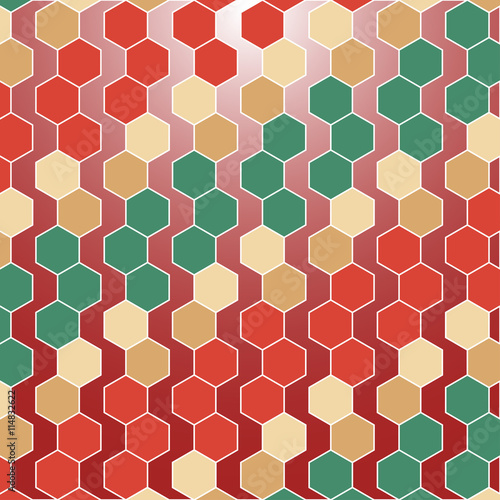 Colorful hexagon pattern background. Vector geometric repeat pattern. 