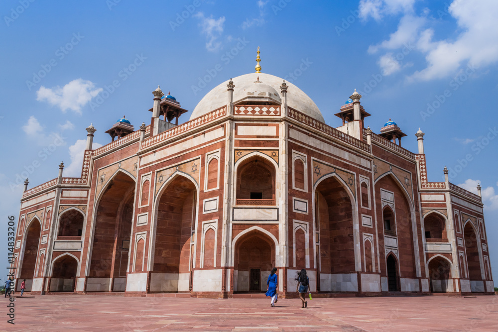 Humayun Tomb with isolated blue sky