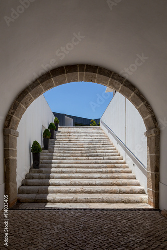 tunnel arch with ladder from stones