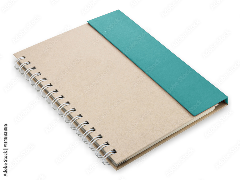 Fototapeta premium close up of open textbook with blank pages