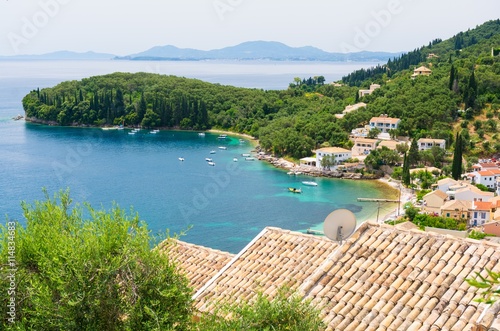  beautiful bay in Kalami in Corfu island, Greece © lukaszimilena