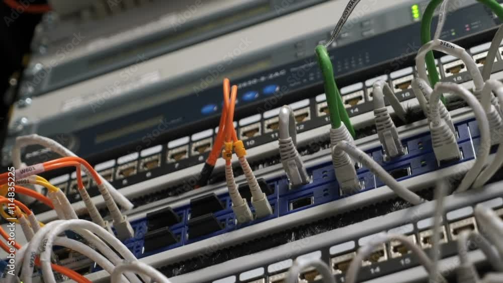 Cables and connections on network server