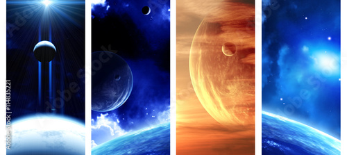 Fototapeta Naklejka Na Ścianę i Meble -  Collection of space banners