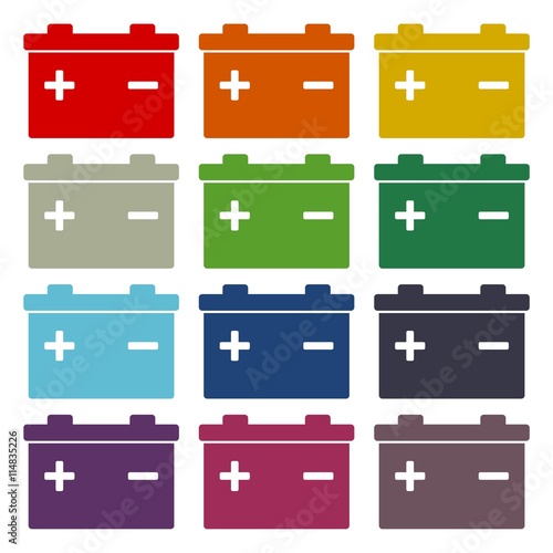 Car battery Icons set 