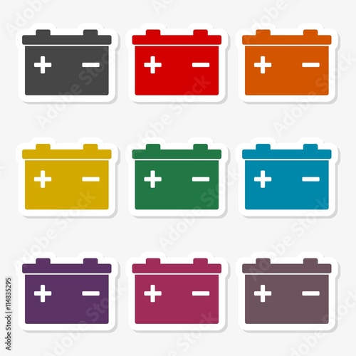 Car battery sticker set
