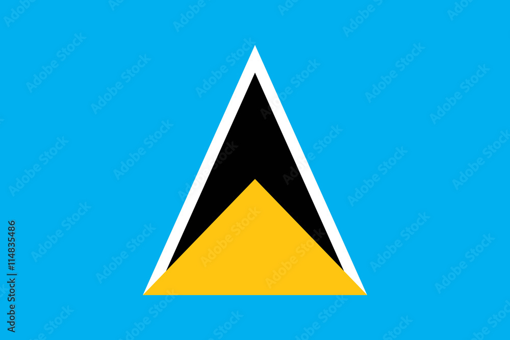 Flat Saint Lucia flag vector Flat Saint Lucia flag vector
