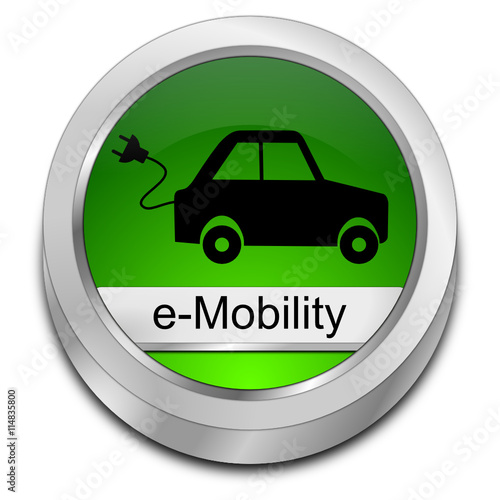 e-Mobility Button - 3D illustration