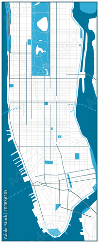 Manhattan blank road map