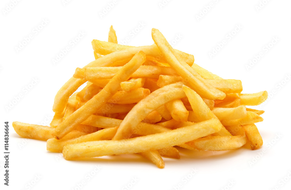 potato fry on white isolated background potato fry on white isolated background