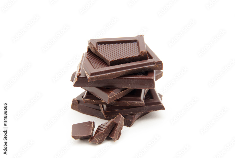 Roughly cut chunks of a chocolate bar Roughly cut chunks of a chocolate bar