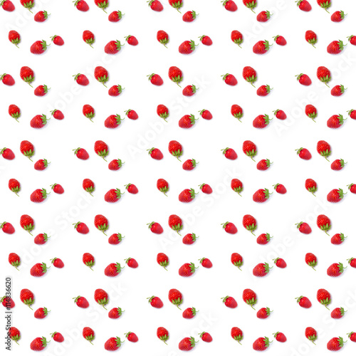 pattern  red strawberries on a white background