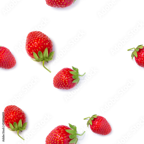 seamless pattern red strawberries