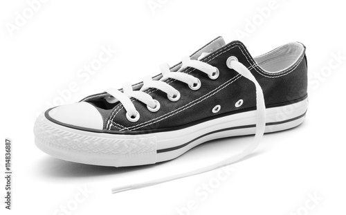 Black sneaker on a white background