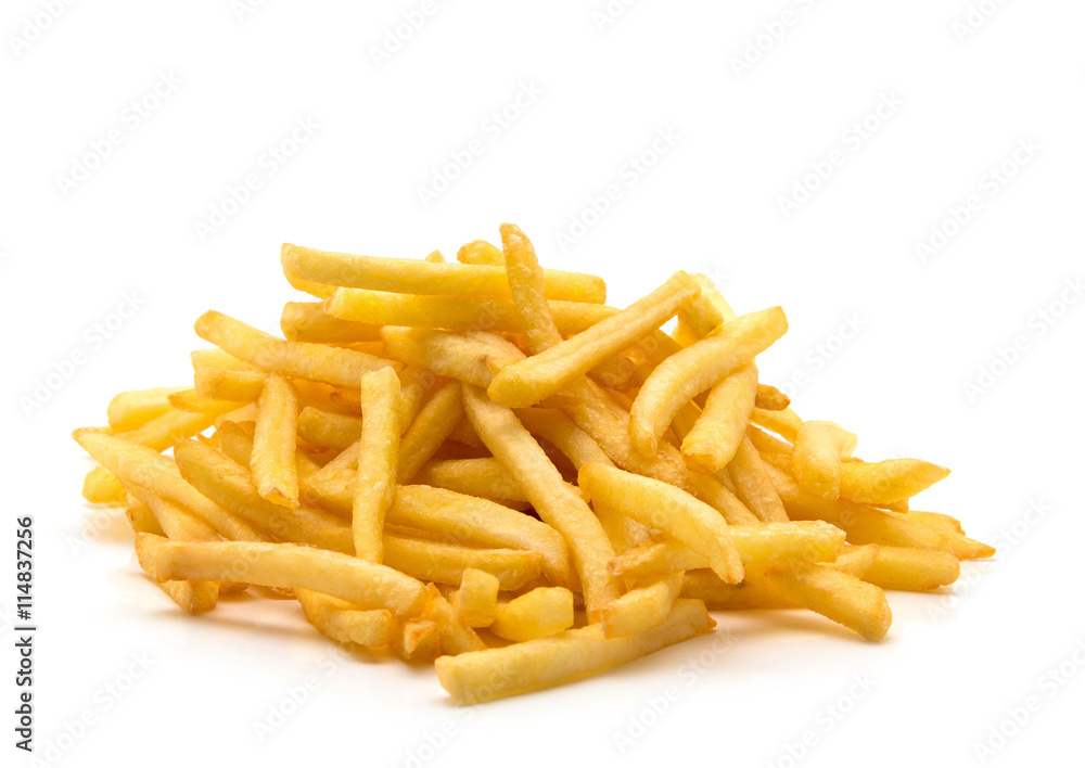 potato fry on white isolated background potato fry on white isolated background