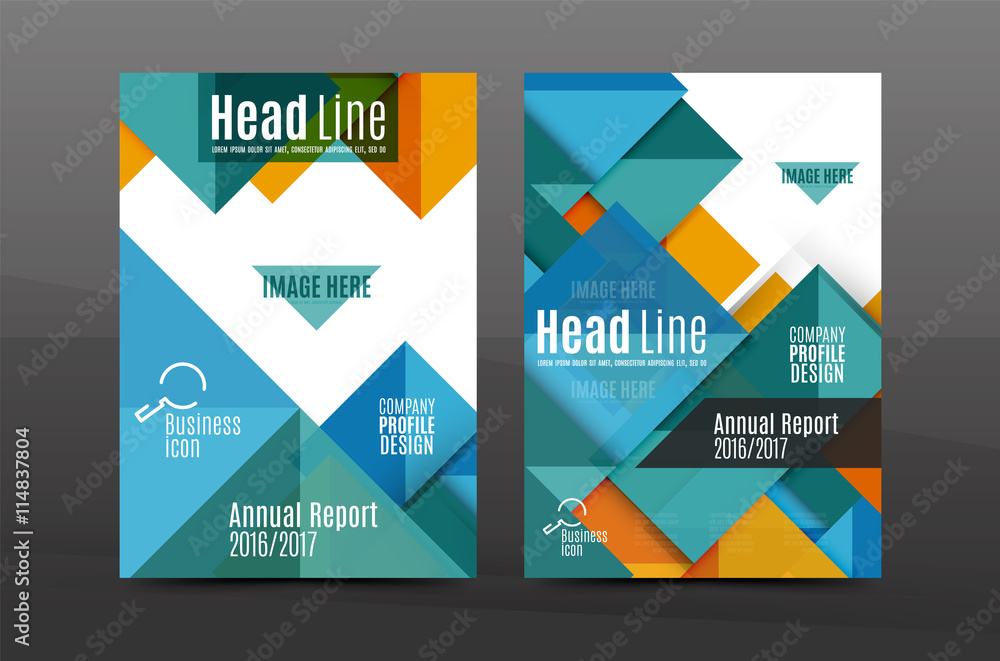 Squares and triangles annual report cover template Squares and triangles annual report cover template