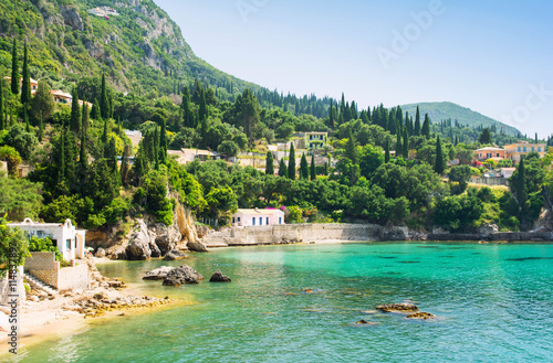 beautiful bay in Paleokastritsa in Corfu island, Greece photo