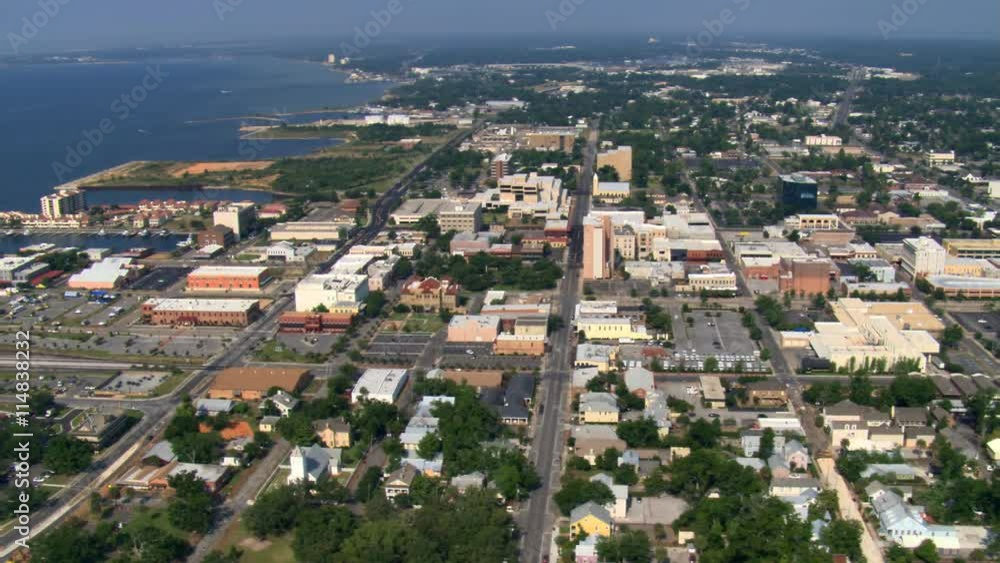 Wide view of Pensacola, Florida, to Pensacola Bay. Shot in 2007. Wide view of Pensacola, Florida, to Pensacola Bay. Shot in 2007.