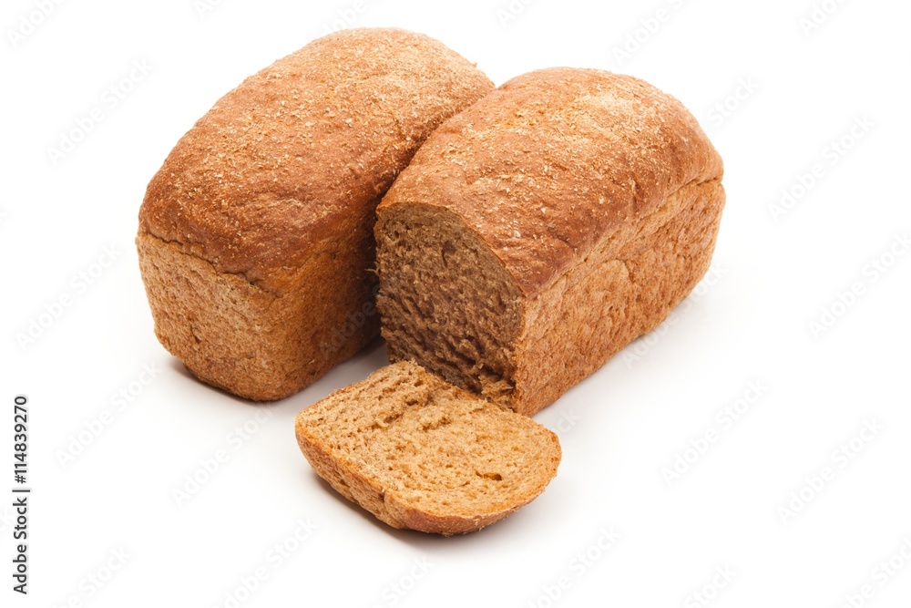 Organic bread isolated on white background Organic bread isolated on white background