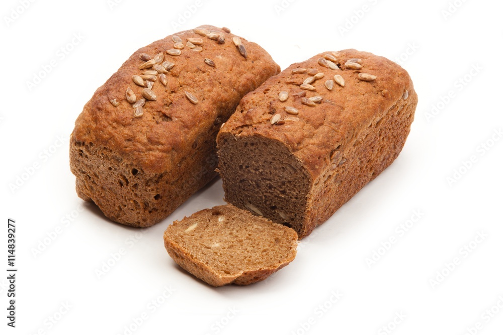 Organic bread isolated on white background Organic bread isolated on white background