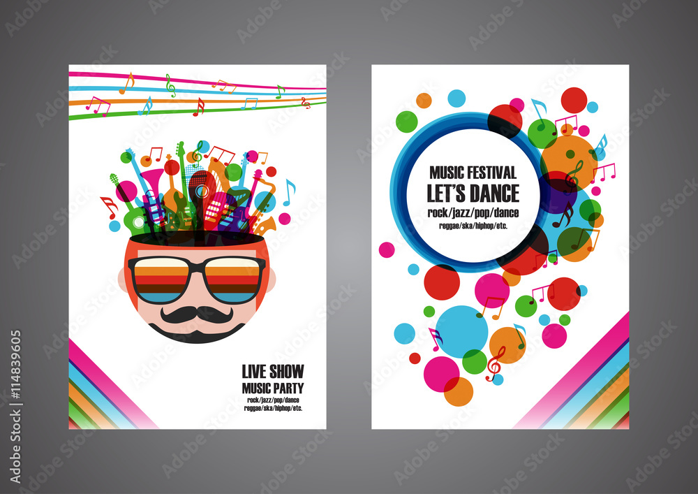 Fototapeta premium colorful music festival poster