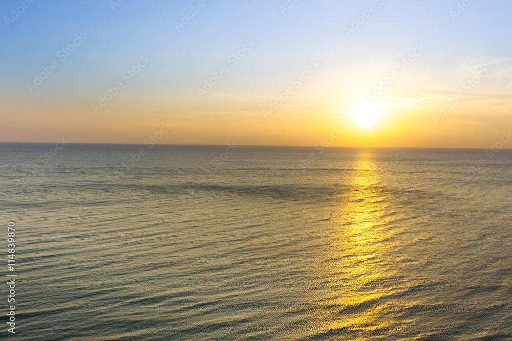 Sunshine along the sea on morning.
