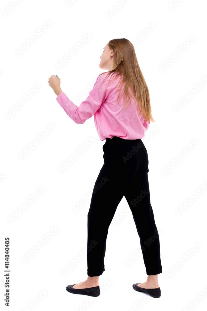 skinny woman funny fights waving his arms and legs. skinny woman funny fights waving his arms and legs.