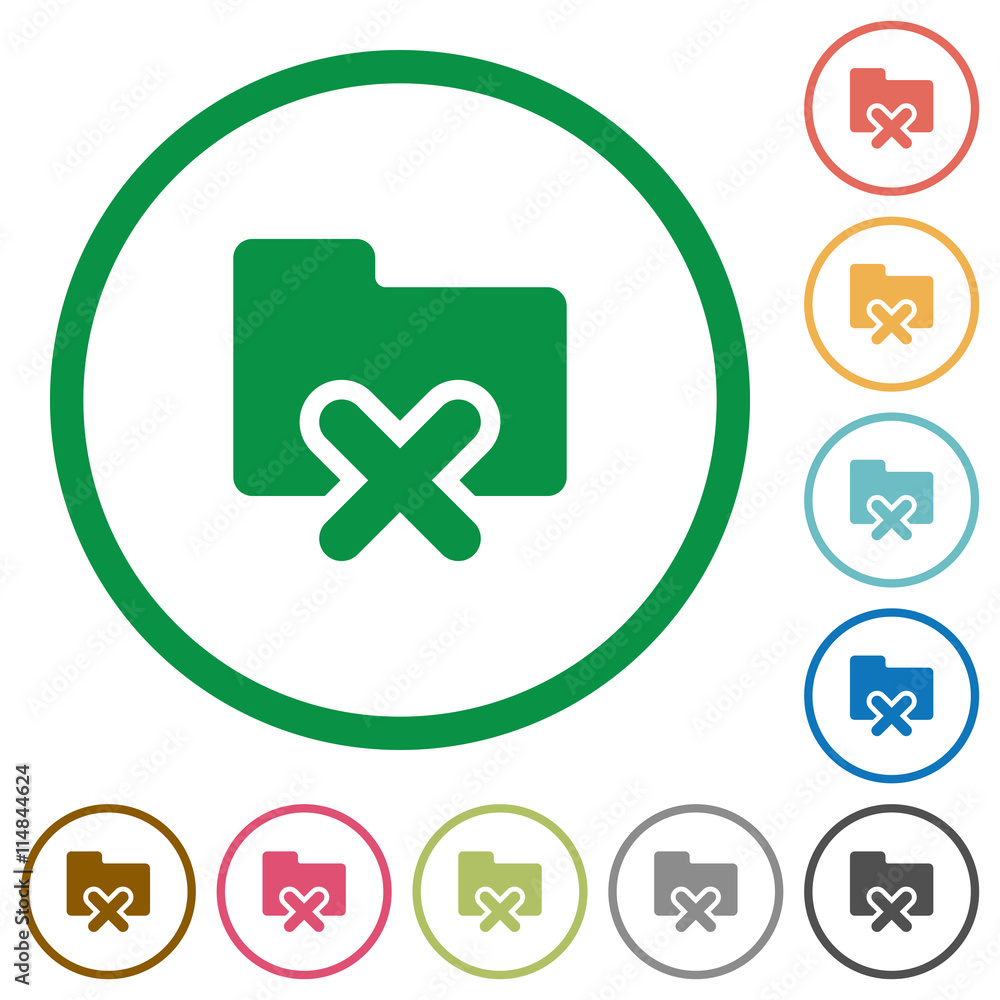 Obraz premium Cancel folder outlined flat icons