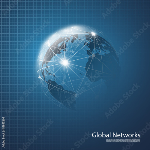 Cloud Computing and Networks Concept Design on a Blue Background