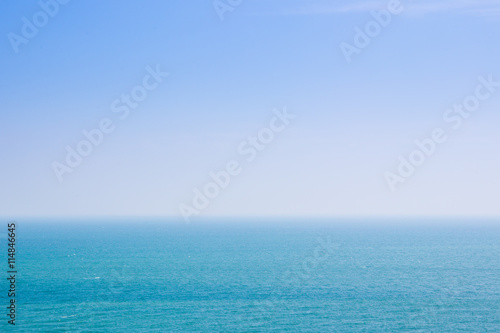 Clear sky and ocean background.