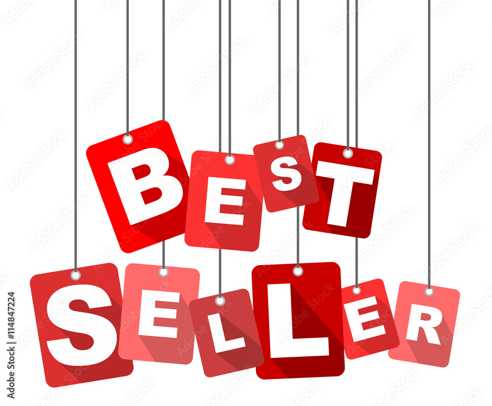 best seller, red vector best seller, flat vector best seller, background  best seller Stock Vector