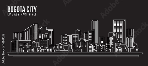 Cityscape Building Line art Vector Illustration design - Bogota city