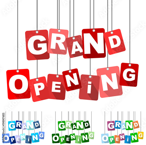 grand opening, red vector grand opening, flat vector grand opening, background grand opening
