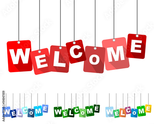 welcome, red vector welcome, flat vector welcome, background welcome
